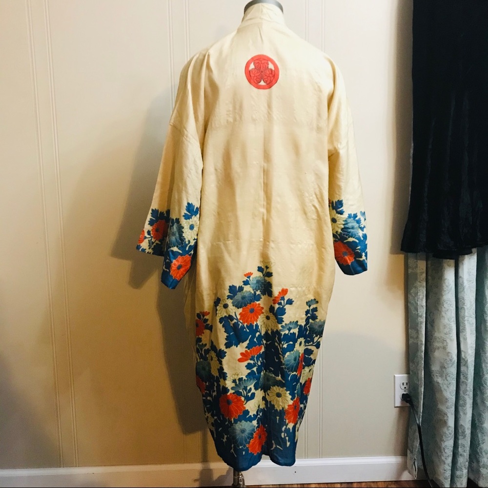 SOLD 1920s 1930s Vintage Pongee Silk Robe Kimono - Picture 3 of 8